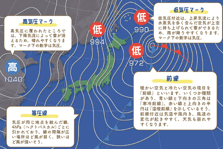 2023年1月24日午後9時の天気図